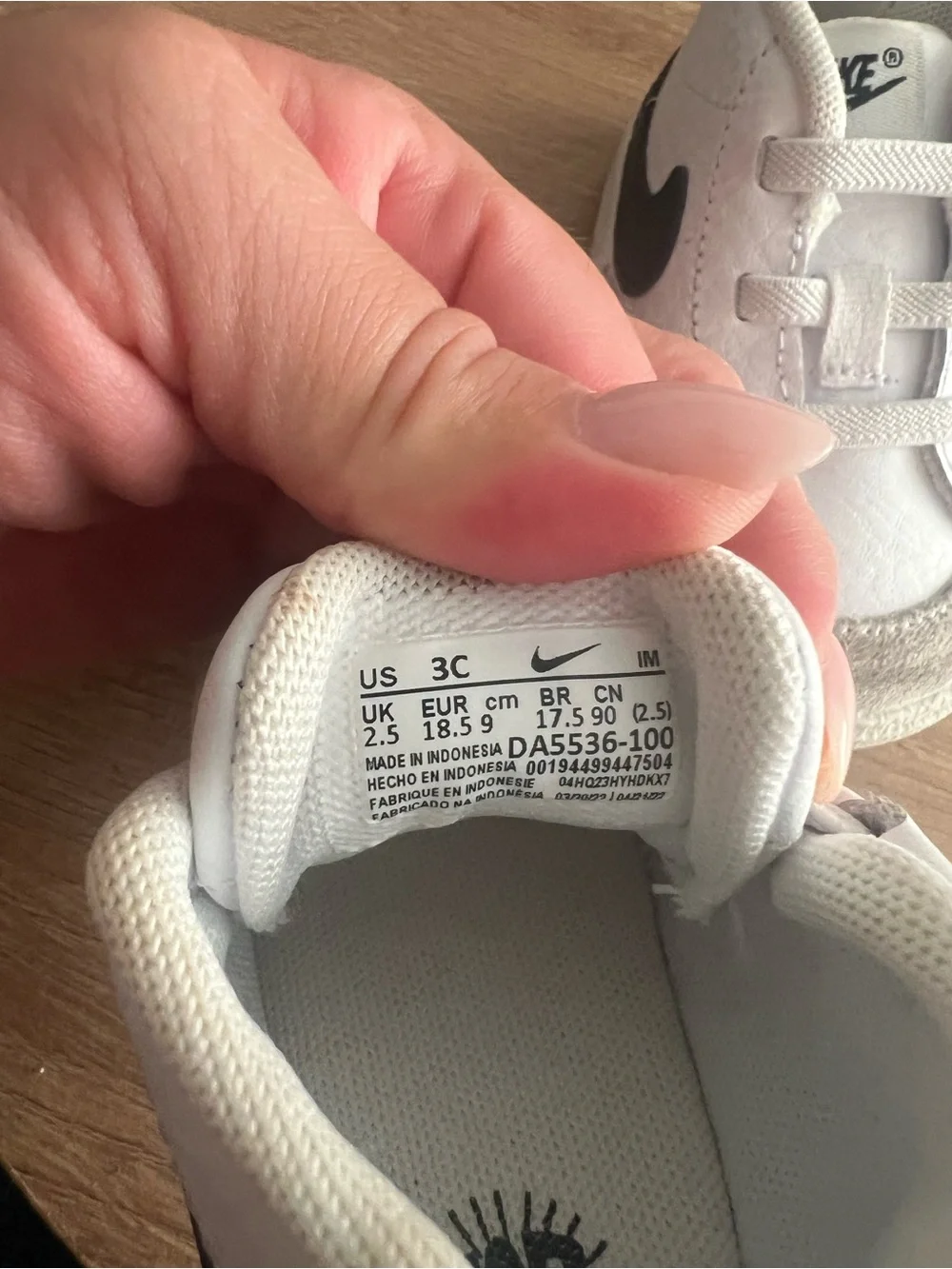 Nike White & Light Gray Baby Slip-On Sneakers